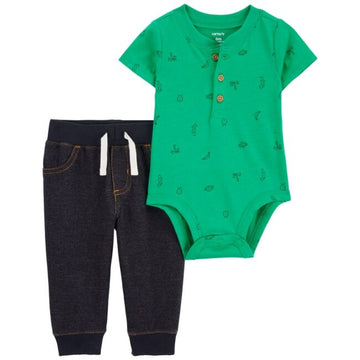 Carter´s - Conjunto verde y azul con pantalón | +NB