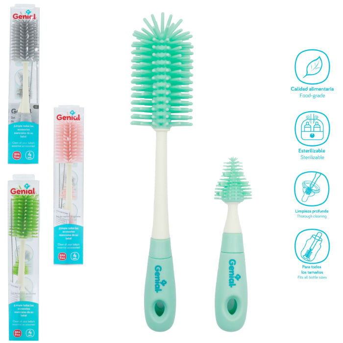 Genial - Set de Cepillos para limpiar Biberones
