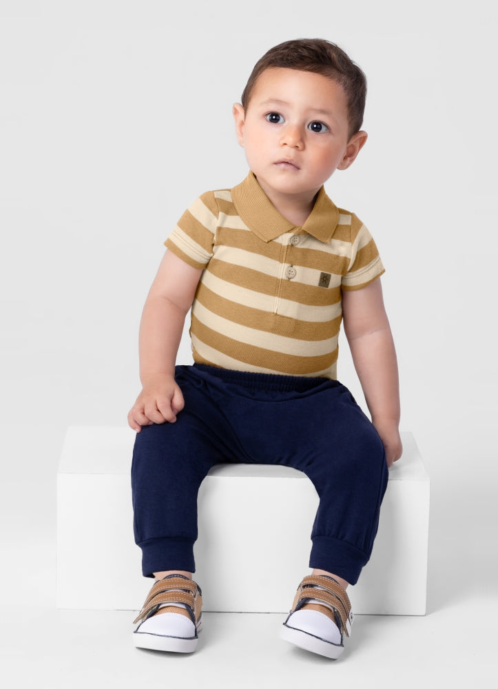 Brandili - Camisa polo con rayas  | +12M