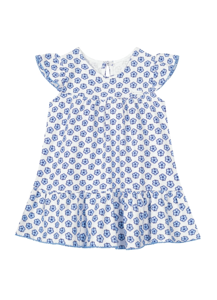 Brandili - Vestido blanco con azul | +12M