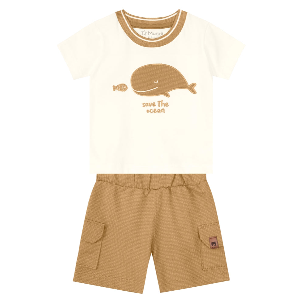 Brandili - Conjunto para niño café claro | +3M