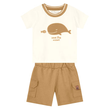Brandili - Conjunto para niño café claro | +3M
