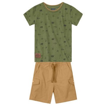 Brandili - Conjunto infantil camisa/selva  | +36M
