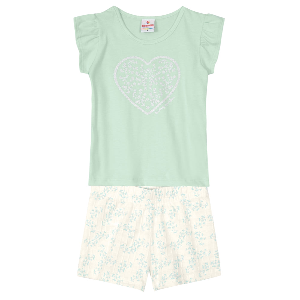 Brandili - Conjunto para niña 2 piezas, color menta | +36M