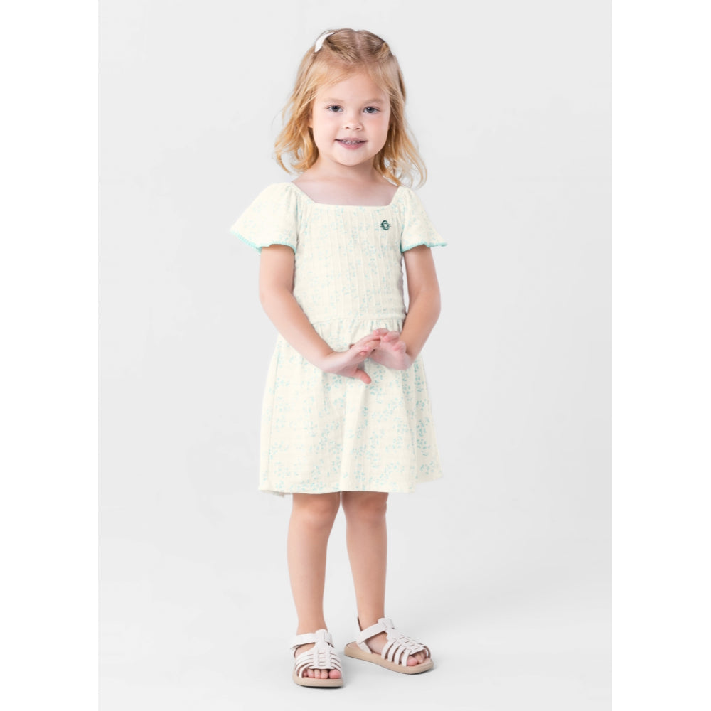 Brandili - Vestido de algodón beige claro estampado | +36M