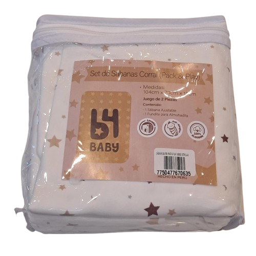 B4baby - Set de sabanas  corral estrella y luna.