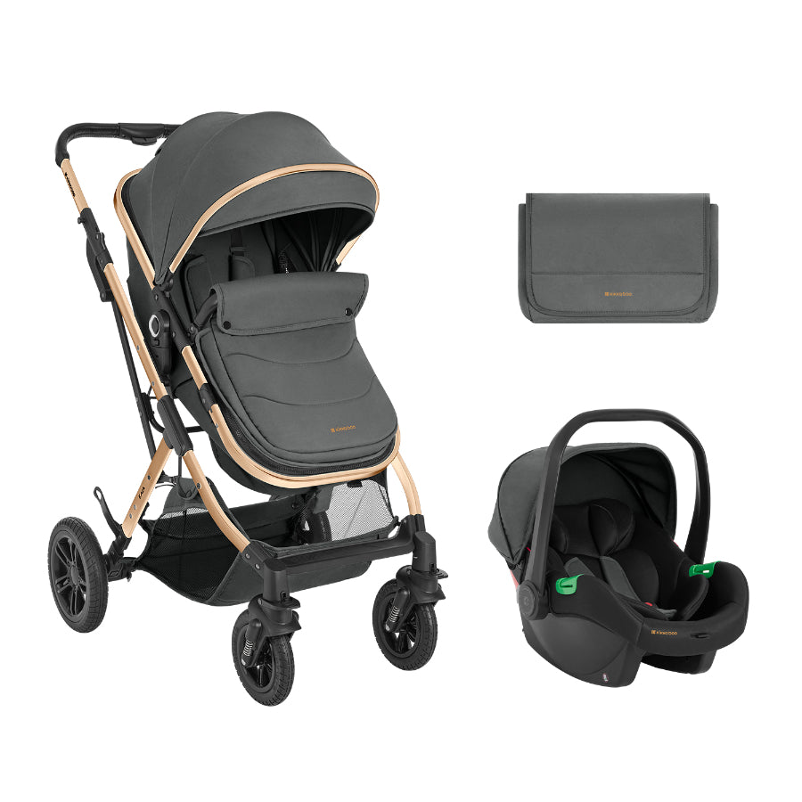 Kikkaboo - Coche Kaia 3 En 1 Gris Oscuro / Pañalera