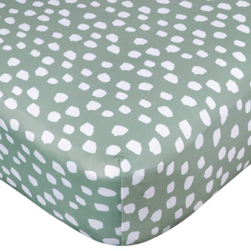 Gerber - Sabana ajustable | verde con puntos