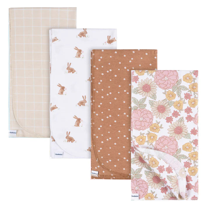 Gerber -  Mantas unisex floral de franela | 30x30"