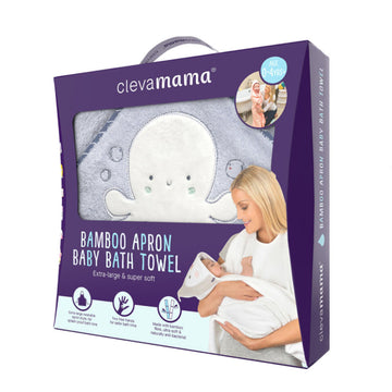 Clevamama - Toalla de Baño con Capucha para Bebé | Celeste