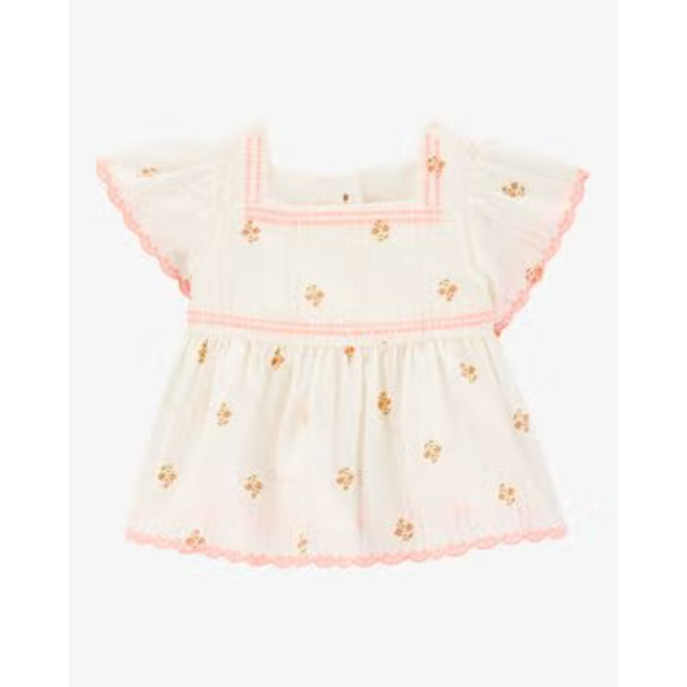 Carter´s - Blusa de seersucker con mangas onduladas