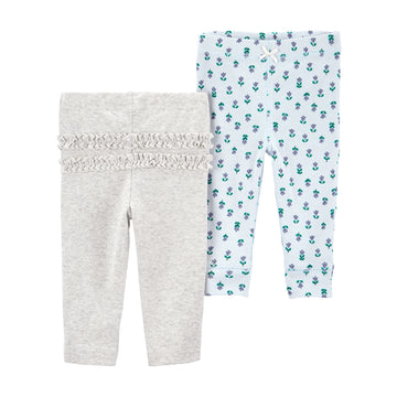 Carter´s - 2pk pantalones para niña | gris y floral