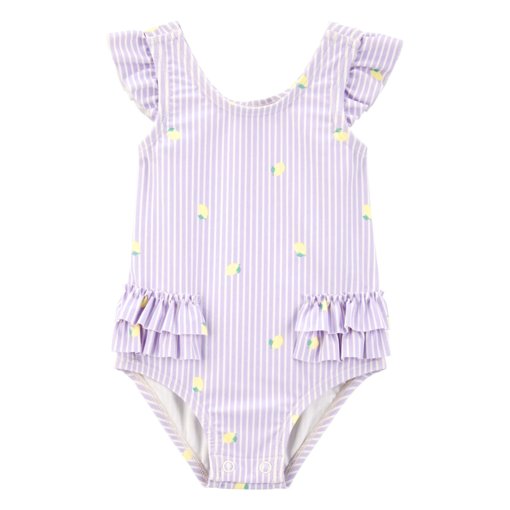 Carter´s - Traje de baño para bebé con volantes de limón y rayas