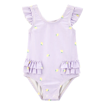 Carter´s - Traje de baño para bebé con volantes de limón y rayas