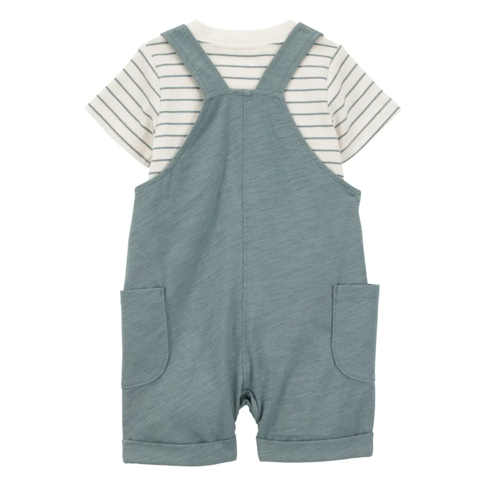 Carter´s - Conjunto De 3 Prendas Con Overol Corto | Azul