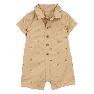 Carter´s - Romper a botones print | café