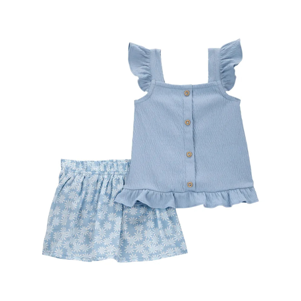Carter´s - Conjunto de falda para niña | celeste