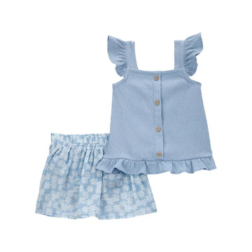 Carter´s - Conjunto de falda para niña | celeste