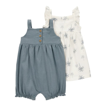 Carter´s -  Vestido y mameluco de bebé con volantes en palmeras