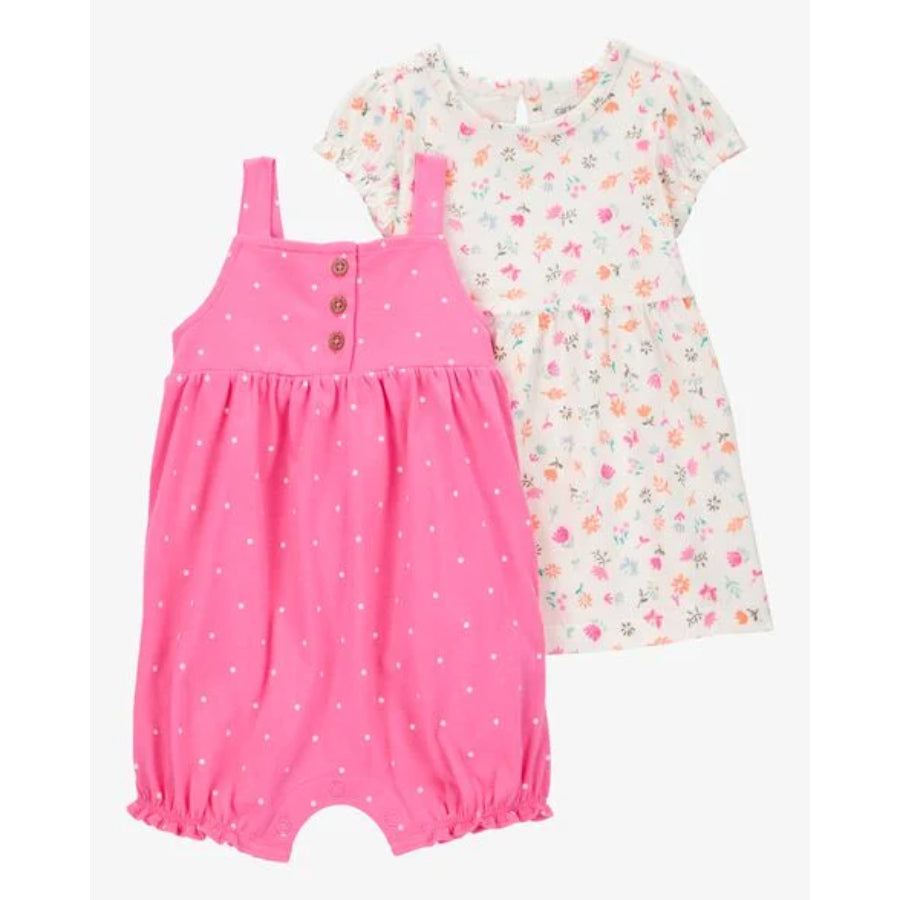 Carter´s - Conjunto de 2 piezas de vestido y mono