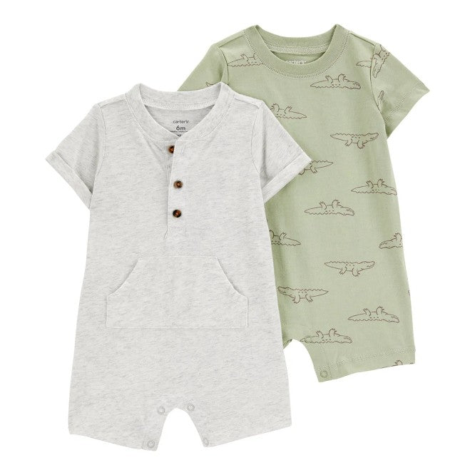 Carter´s - 2pk romper gris solido y verde