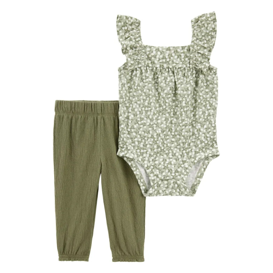 Carter´s - Conjunto floral para niña | verde