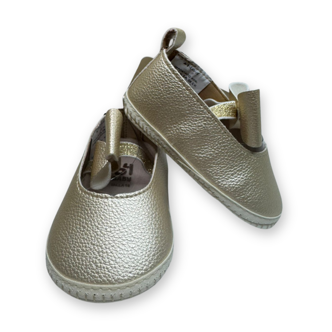 B4baby - Zapatilla para niña con chonga | Dorada