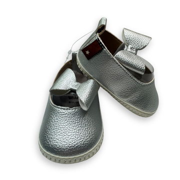 B4baby - Zapatilla con chonga para niña | plata