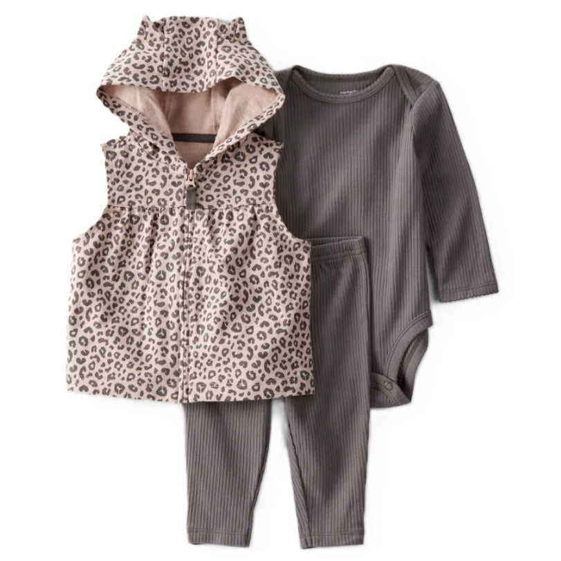 Carter´s - Conjunto De 3 Piezas Con Chaleco De Leopardo