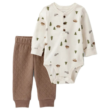 Carter´s - Conjunto De 2 Piezas Con Pantalón Y Pañalero Del Bosque