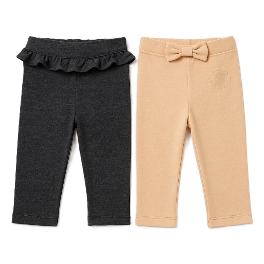 B4baby - 2 Leggings para bebé | negro y beige