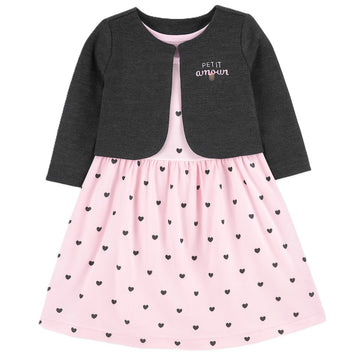 B4baby - Vestido con sueter | rosa con negro