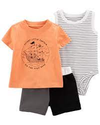 CONJUNTO 3PC ORANGE SHIP ART