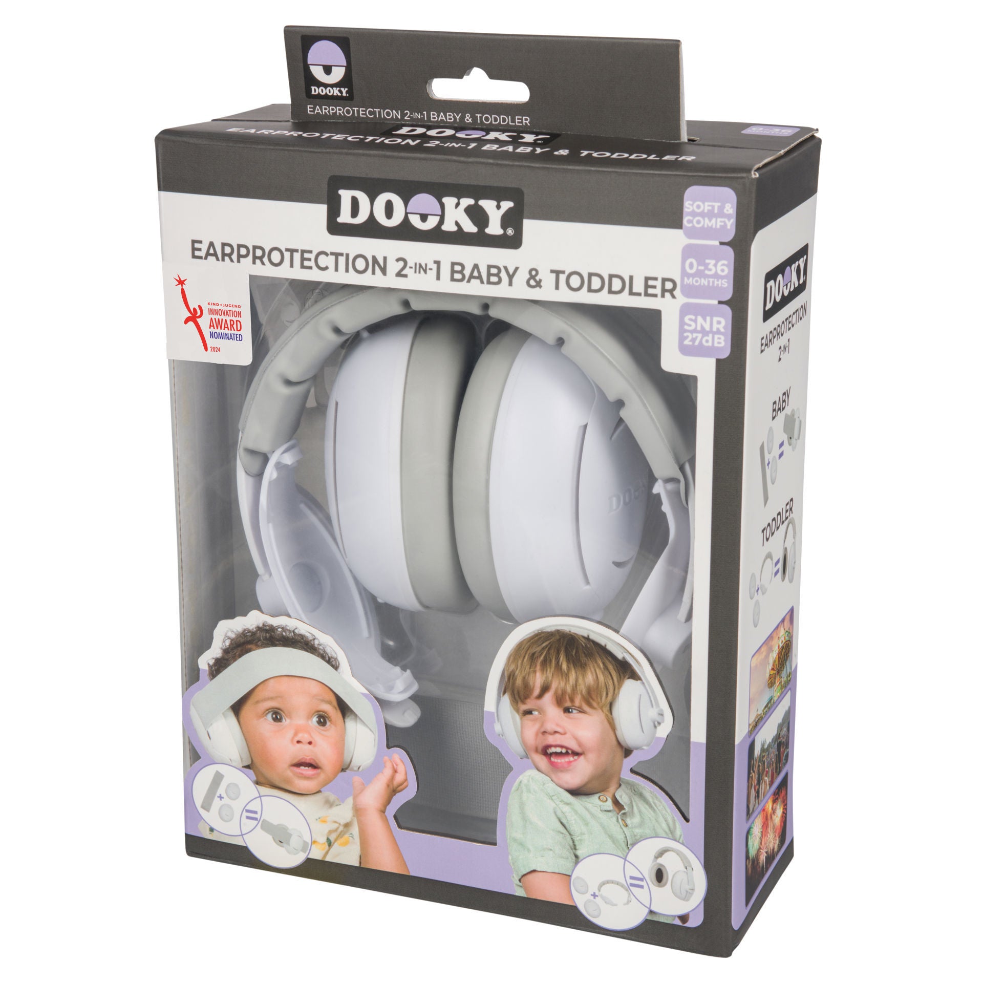 Dooky - Protectores de oídos 2 en 1 para bebés y niños