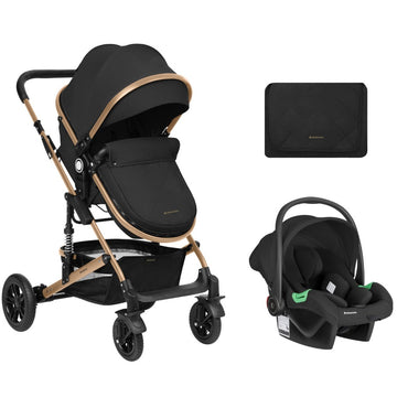Kikkaboo - Cochecito 3 en 1 con asiento transferible | negro