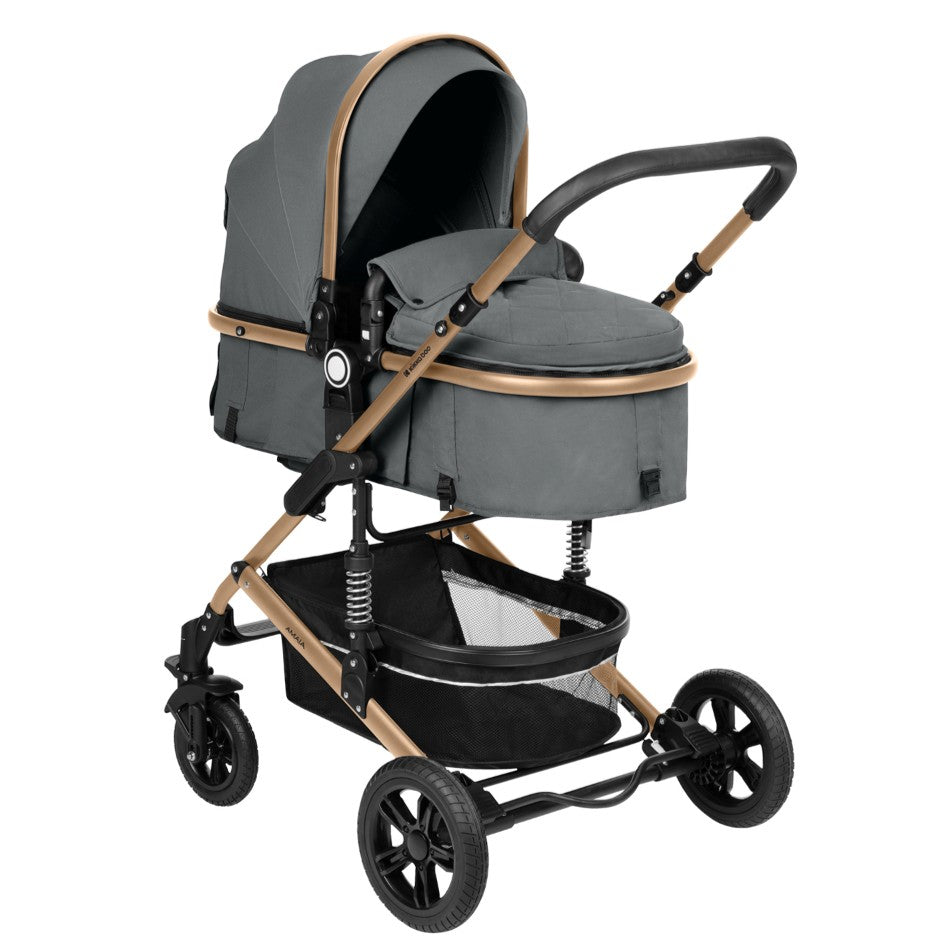 Kikkaboo - Cochecito 3 en 1 con asiento transferible | Gris obscuro