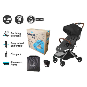 Genial - Coche con paraguas | negro