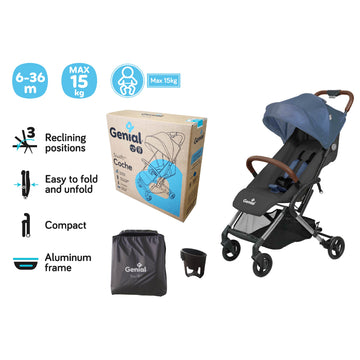 Genial - Coche con paraguas | azul