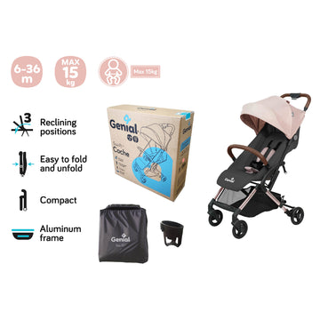 Genial - Coche con paraguas | rosa