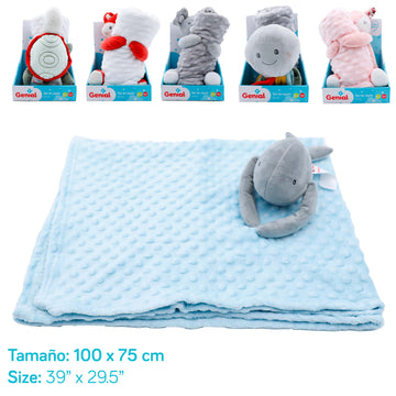 Genial - Manta para bebé con peluche