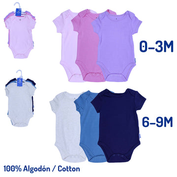 Merlino - Set de body manga corta, 3 pack | Variedad