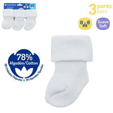 Merlino - Set de Medias (3 pares) | blancos