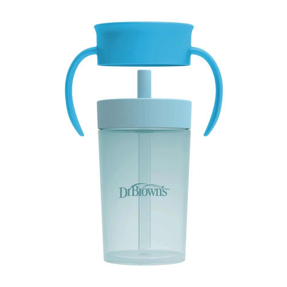 Dr. Brown's - Juego de pajita para vaso de 360° | azul