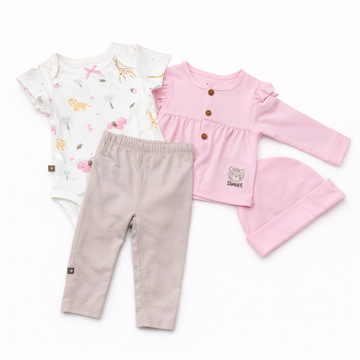 B4Baby - Conjunto enterizo con gorro | niña