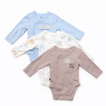 B4baby - Conjunto de 3 piezas de mamelucos manga larga