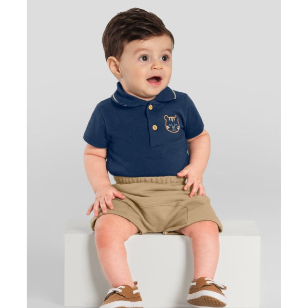 Brandili - Body polo para niño | azul