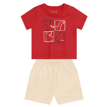 Brandili - Conjunto para bebe dino | rojo