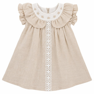 Vestido Elegante para Niña con Volantes y Detalles Florales