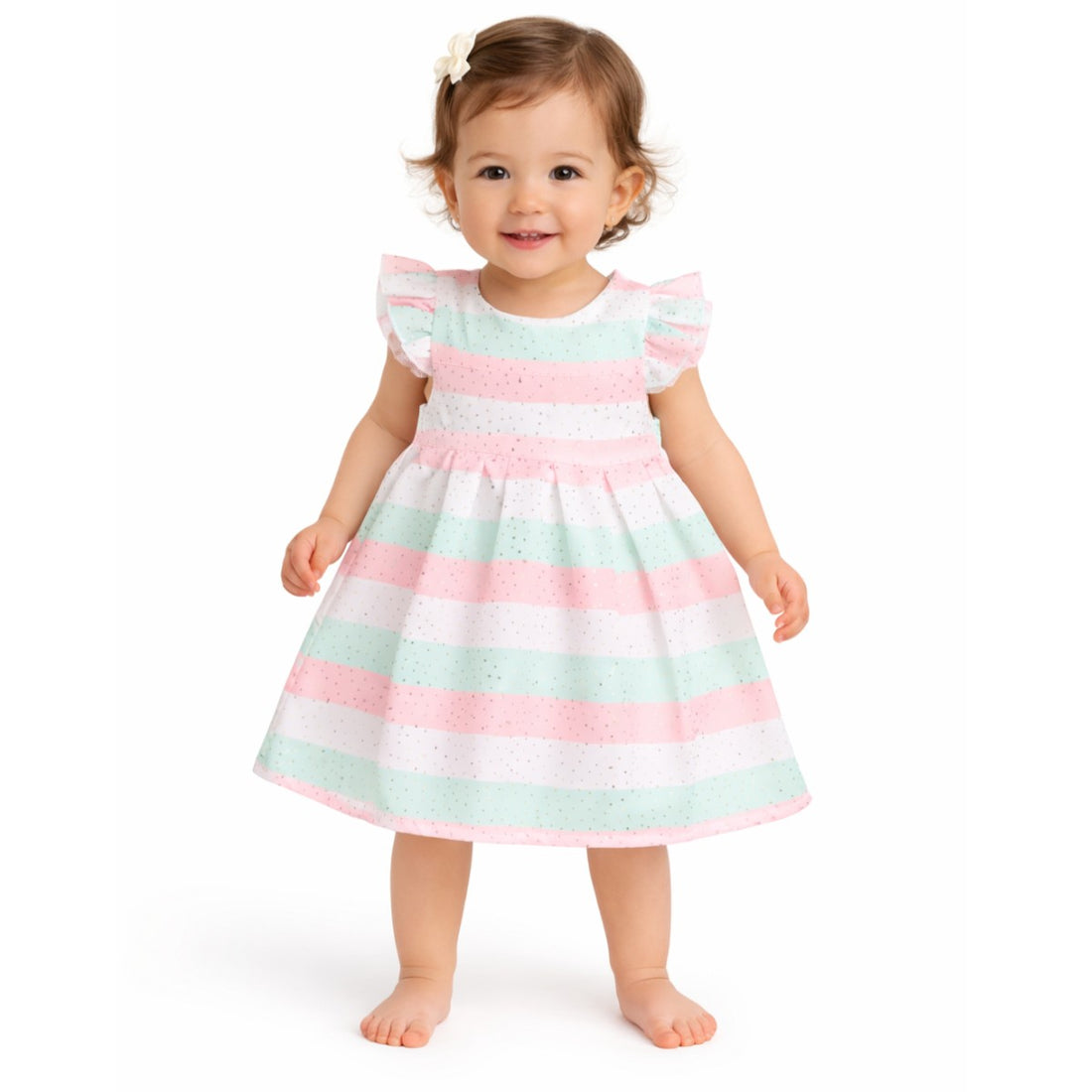 Vestido para niña a rayas | colores pastel