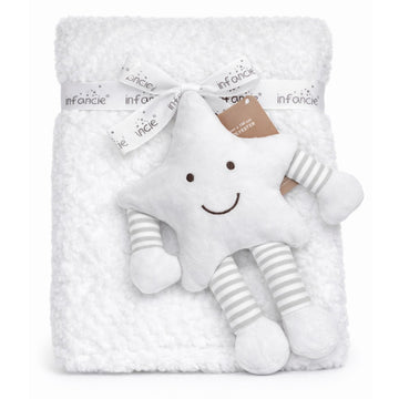 Manta con peluche de apego | Blanco